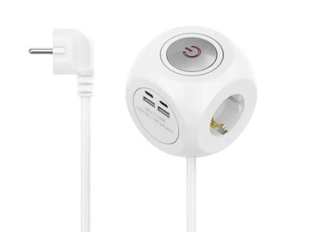 Extensão Elétrica Hama 00223195 3x Tomada 2x USB-C 2x USB-A 1,4m - Branco For Cheap